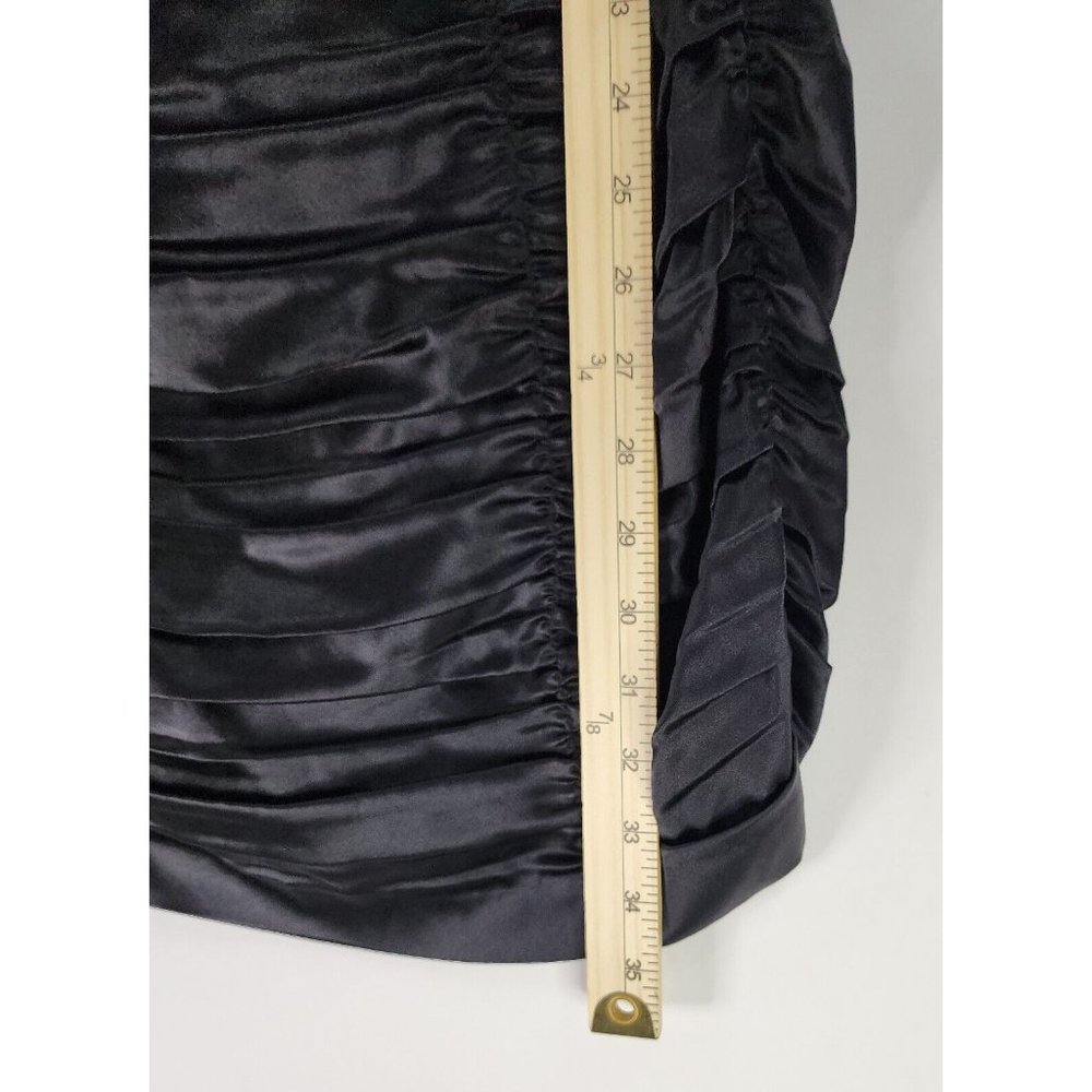 Express Dress Womens 4 Black Draped Strapless Silk Mini Dress - Picture 5 of 15